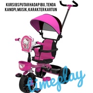 Sepeda stroller roda tiga anak Nakami Miami Doraemon Hello Kitty kursi