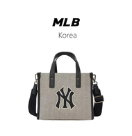 [MLB KOREA] MLB women bag Canvas fabric embroidery NY logo women tote bag ladies shoulder bag MLB women square handbag