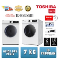 Toshiba 7KG Cloth Dryer TD-H80SEM Sensedry Tumble Dryer | Mesin Pengering Baju | 烘干机/烘衣机