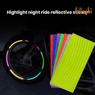 (fulingbi)6Pcs Bike Reflective Sticker High Visibility Night Riding MTB Mountain Rode Bicycle Scooter Rim Wheel Helmet Safety Reflector Decal Tape