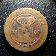 Koin kuno 1 cent Nederland indie tahun 1857 Tp-273