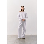 SAC.BKK Airport set OFF SHOULDER SWEATSHIRT WITH WIDE LEG JOGGERS