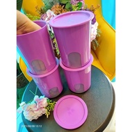 ONE TOUCH WINDOW CANISTER PURPLE TUPPERWARE