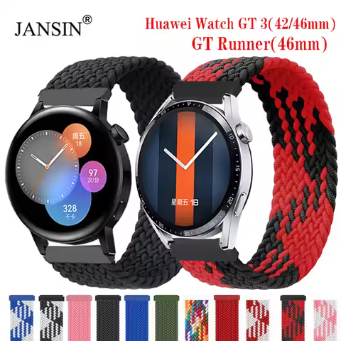 Braided Solo Loop For Huawei Watch GT 3 GT3 42mm 46mm Strap Watchband Elastic Bracelet For Huawei Wa