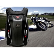 Original D-Mach Motorcycle Riding Laptop Backpack Carbon Hard Shell Helmet Bag Waterproof Beg With RainCover