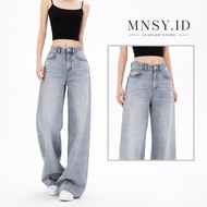 Jeans Premium High Waist Grey Baggy Pants Korean Style Baggy Jeans Grey Jeans Baggy Jeans
