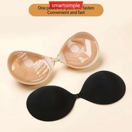 SMARTSIMPLE Invisible Silicone Strapless Adhesive Bra - Push-Up Wedding & Bikini Underwear B6E2