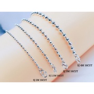 Silver 925 Necklace“Kalung Perak 925”925銀項鏈  [Diamond 16 Cut Plain] “Rantai Bola Diamond”【16面水晶珠鏈】