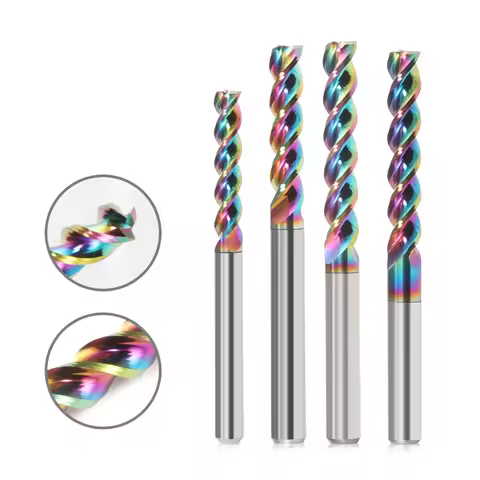 10Pcs HRC56 DLC 3 Flutes U Slot Spiral Milling Cutter 1mm to 12mm End Mill for Aluminum Plate DLC Co