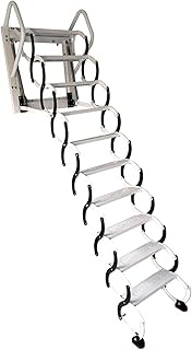 Attic Telescopic Ladder Wall Hanging Step Ladder Carbon Steel Non-Slip Steps Loft Ladder Load 300/66