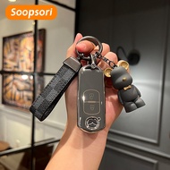 Soopsori 3 Buttons For Mazda 2 3 CX-3 CX-5 CX-7 CX-9 CX5 CX7 CX9 CX3 Push Start TPU Anti Scratch Rem