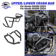 LJBKOALL Motorcycle NX400 NX500 Lower Upper Crash Bar Engine Guard Frame Sliders Bumper Falling Prot
