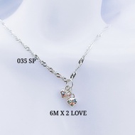 💥READY STOCK💥 925 Sterling Silver "3D Shining Love-Heart Necklace Set" (PROMO Set Rantai Leher+Loket) 925銀愛心鏈墜項鏈組(6m❤)