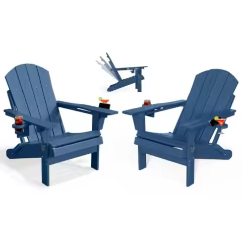 Outdoor use, polywood material, gray color, adjustable and foldable with built-in cup holders