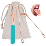 2Pcs Copper Tongue Scraper Tongue Cleaner Set For s Kids Stainless Steel Wide Double Blades Oral Ton