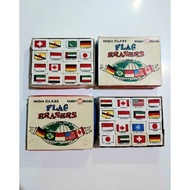 1 box = 48 pcs Old School Pencil Eraser ABC and Country Flag