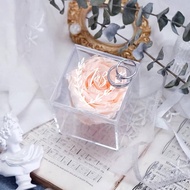 Personalized Cube Ring Pillow Clear Acrylic Rose Ring Box Ring Bearer Box Engagement Proposal Favors Wedding Decoration