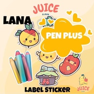 【100% ORIGINAL】LANA PEN PLUS 9000 TIEGUANYIN cartoon fruit sticker 0.9CM - 9CM DISPOSABLE labels sta