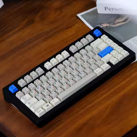 1 Set GMK Retro Grey White Blue Red Cyrillic Keycaps PBT Dye Sublimation Key Caps Cherry Profile Lig