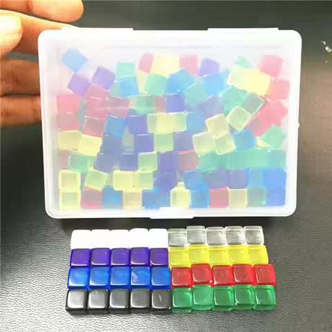 100Pcs 10 colors Transparent Black Square Corner Colorful Crystal Dice Chess Piece Right Angle Sieve