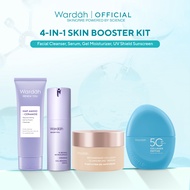 4-in-1 Skin Booster Kit (Cleanser, Serum, Gel Moist, Sunscreen) - Retinol, Acne Calm, VitC, Cleansin