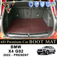 Top Carpet BMW X4 G02 ( 2022 - PRESENT ) Car Boot Mat PU Leather Cargo Mat Trunk Carpet Boot Liner K