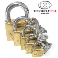 Tri-Circle / Bliss / Secure Brass Pad Lock [20MM 25MM 32MM 38MM 50MM] Padlock Original Heavy Duty