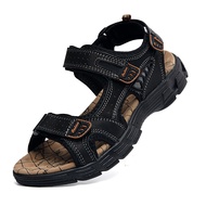 Casual beach shoes Big Size 38-46 Genuine Leather Men Sandals Classic Summer Men Shoes Beach Sandals