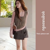 YUEZHONGWEI | ชุดเสื้อผ้าสไตล์ OOTD ฤดูใบไม้ผลิ