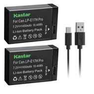 Kastar 2-Pack LP-E17H Pro Battery W/Type-C Cable Compatible with Canon LP-E17 LP-E17H, 9967B02 Batte