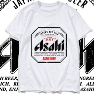 Summer Japan asahi beer T-Shirt asahi beer Letter Print Top Pure Cotton Men Women Plus Size Short Sl