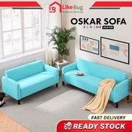 LIKE BUG !!!! OSKAR 2 &amp; 3 Seater Canvas Fabric Sofa/Stool / sofa murah / sofa set / sofa 2 seater / sofa 3 seater / 1 Year Warranty
