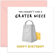 Old English Co. Funny Birthday Card for Niece - 'Grater Niece' Cheese Pun - Cute Birthday Greeting C