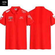 เสื้อโปโลแขนสั้นผ้าฝ้ายสไตล์ F1 Aston Martin Red Bull Racing เสื้อยืดคอกลมสำหรับผู้ชายและผู้หญิง