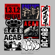 ACAB STICKERS CONTENTS 8 pcs - WATERPROOF - ACAB STICKERS 1312, ALL COPS ARE BASTARD AESTHETIC STICK