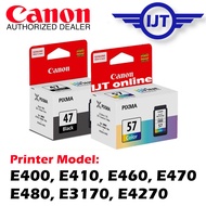 Canon PG-47 PG47 BLACK CL-57 CL57 Colour Ink Cartridge For E400 / E410 / E460 / E470 / E480 / E3170 / E4270 Inkjet Printer (1 UNIT) 100% ORIGINAL