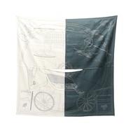 【二手】愛馬仕 HERMES 絲巾 Carre dessards PROJET de VOITURE PETIT-DUC BATEAU 串珠真絲圍巾 女士二手 A