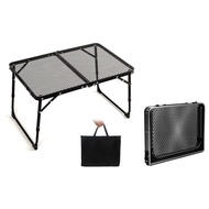 Camping Folding Table Outdoor Picnic Table Foldable Beach Table Mesh Top Grill Table