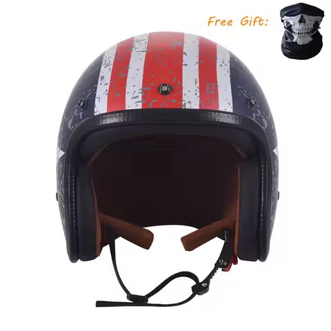 DOT Approved Vintage Motorcycle Helmet 3/4 Open Face Casco Jet Scooter Unisex Half 3/4 Open Face Hel