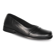 Women's Black Leather Pump Shoes F06