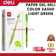 Deli Light Green Color Gel Pen 0.5 mm Light Green Color Gel Pen SA500