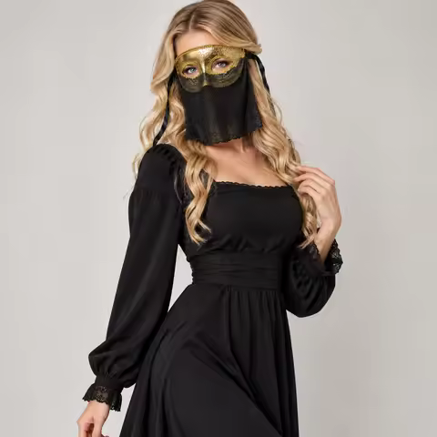 Creative Venice Singing Mask Plastic Retro Style Half Face Mask Face Cover Hollowed-out Masquerades 