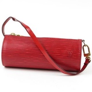 Louis Vuitton LV Papillon Epi 紅色小圓桶包