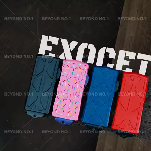 Micro EXOCET OTF Knife Pink Dessert Warrior Tech Outdoor Pocket Money Clip Knives Zinc Aluminum Hand