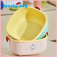 Dopamine Printing Two-color Vegetable Washing Fruit Large Capacity Dormitory Kitchen Storage Basket 