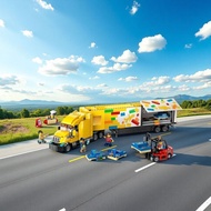 Compatible City Series 60440 Yellow Transporter Car Building Blocks Building Model Toys Children Gif