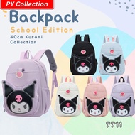 D1-7711 / 40CM KUROMI DESIGN Korea Backpack High Quality Beg Sekolah / School Bag / Beg Galas / Lapt