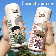 Jay Chou Cartoon Thermos Cup Large Capacity Small Lightweight Portable High-value Cup Stainless Steel Water Bottle UOMB