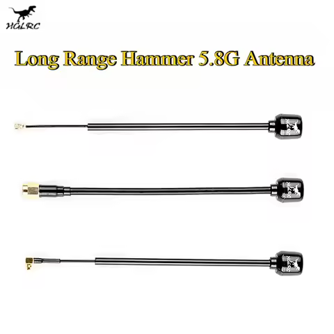 HGLRC Mini Long Range Hammer Antenna Mini RHCP LHCP Spin SMAUFL MMCX Angle 5.8G 2.5dBi 135mm For RC 