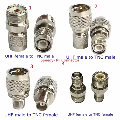 SL16 UHF PL259 SO239 To TNC Male Female Straight Connector UHF SO-239 PL-259 To TNC Coax Brass Nicke